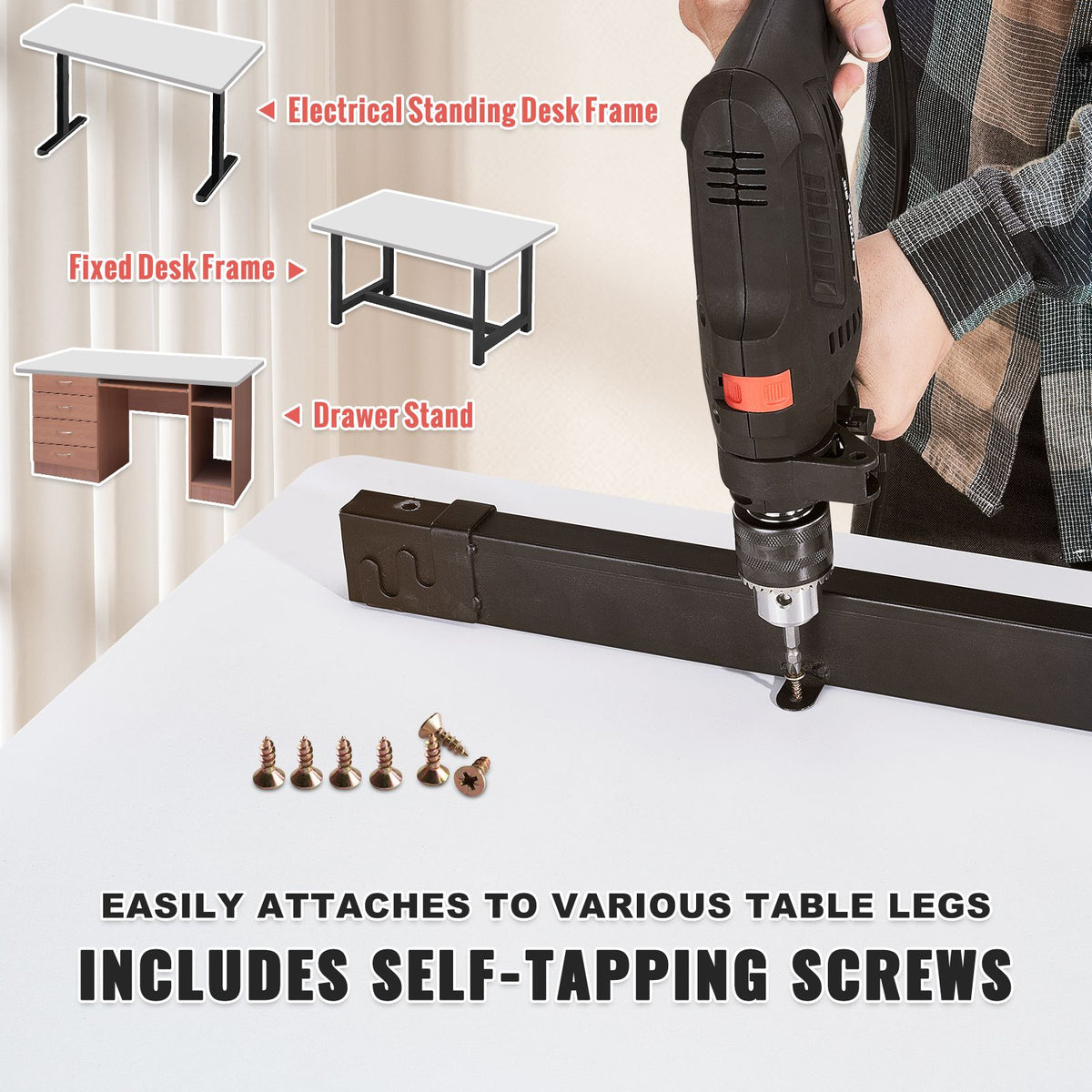 Table Top, 1524 x 635 x 25 mm, 100 kg Load Capacity, Universal One-Piece Particle Board Desktop for Height Adjustable Electric Standing Desk Frame, Rectangular Countertop for Home & Office Desk