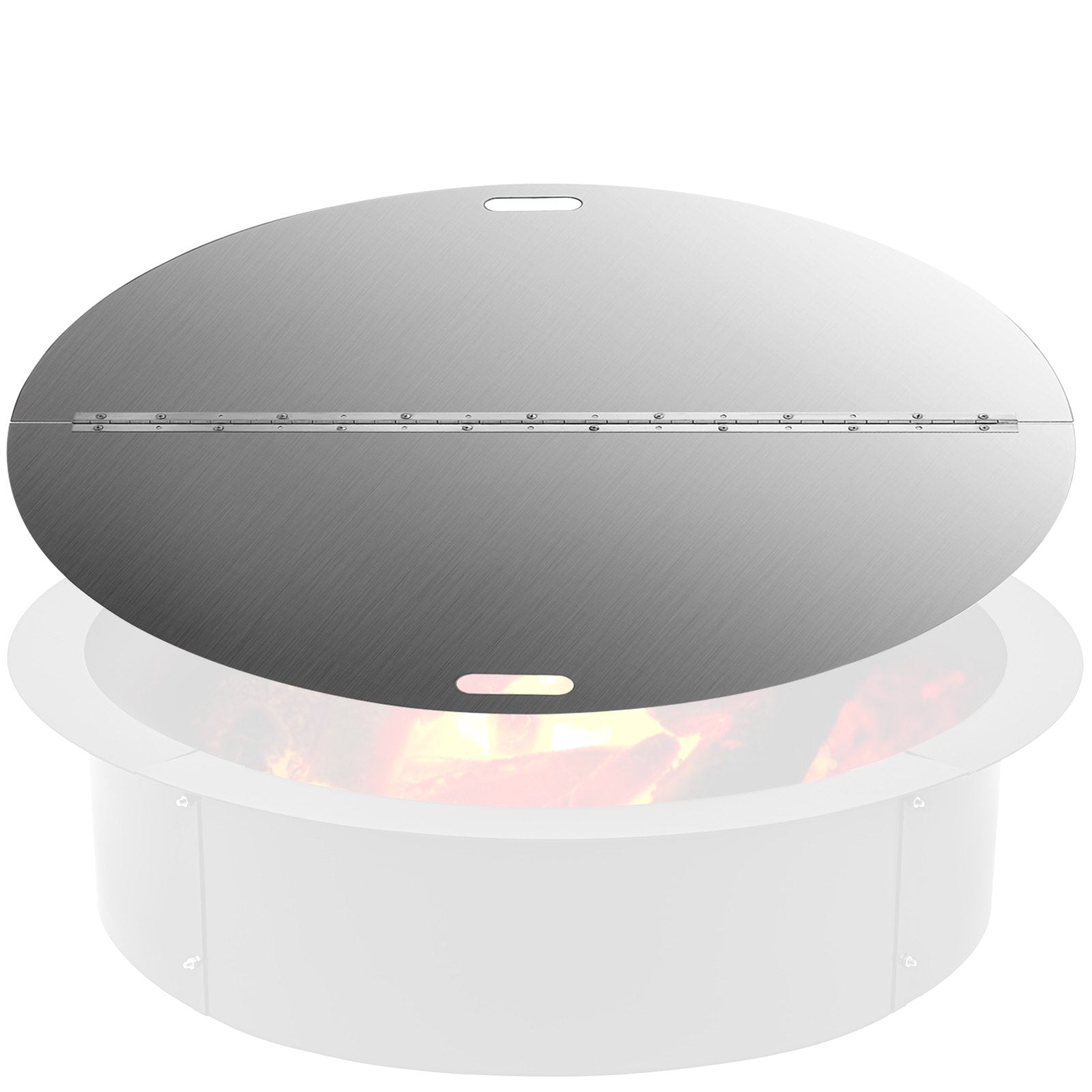 Fire Pits: VEVOR Fire Pit Lid Round 40 Inch Foldable Fire Pit Ring Snuff Cover 430 Stainless Steel Fire Pit Spark Screen Cover 3mm Thickness
