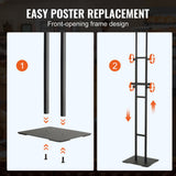 Desk Accessories: VEVOR Poster Stand, Adjustable Height Up to 75", Double-Sided Heavy Duty Pedestal Sign Holder, Floor Standing Sign Holder Banner Stand with Shock-absorbing Base for Display, for Board and Foam, Black