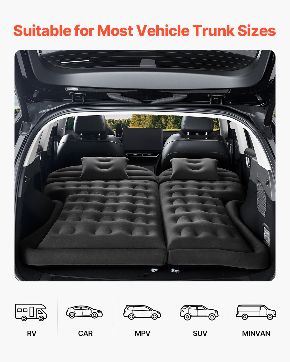 Inflatable Mattresses: VEVOR Car Air Mattress Inflatable Car Camping Travel Sleeping Bed SUV MPV Sedan