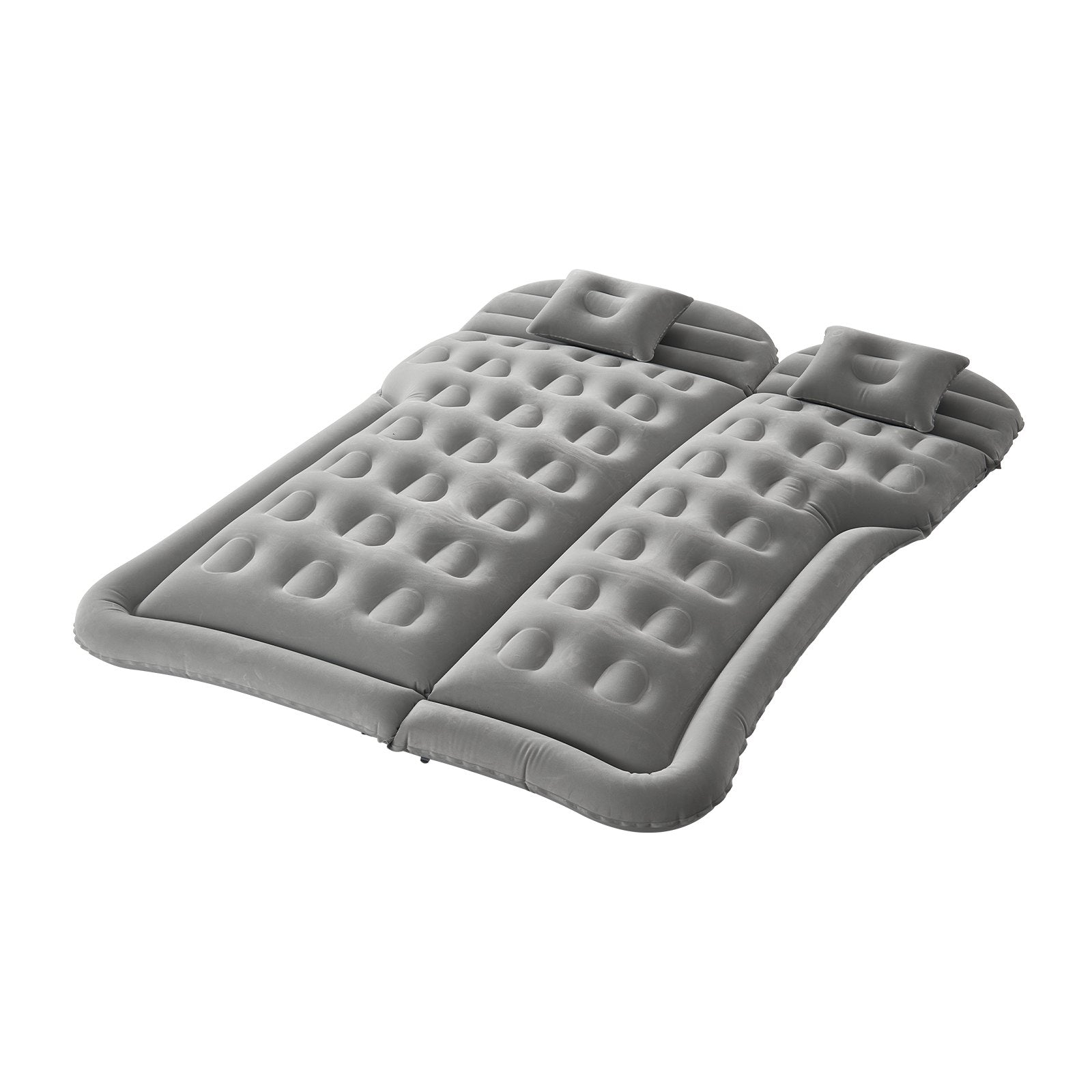 Car Air Mattress, Inflatable Car Camping Mattress, Flocking Thickened Travel Beds, Comfortable and Durable Portable Sleeping Pad with Air Pump, Nozzle, Carry Bag, Fits Most SUV MPV Sedan, Gray
