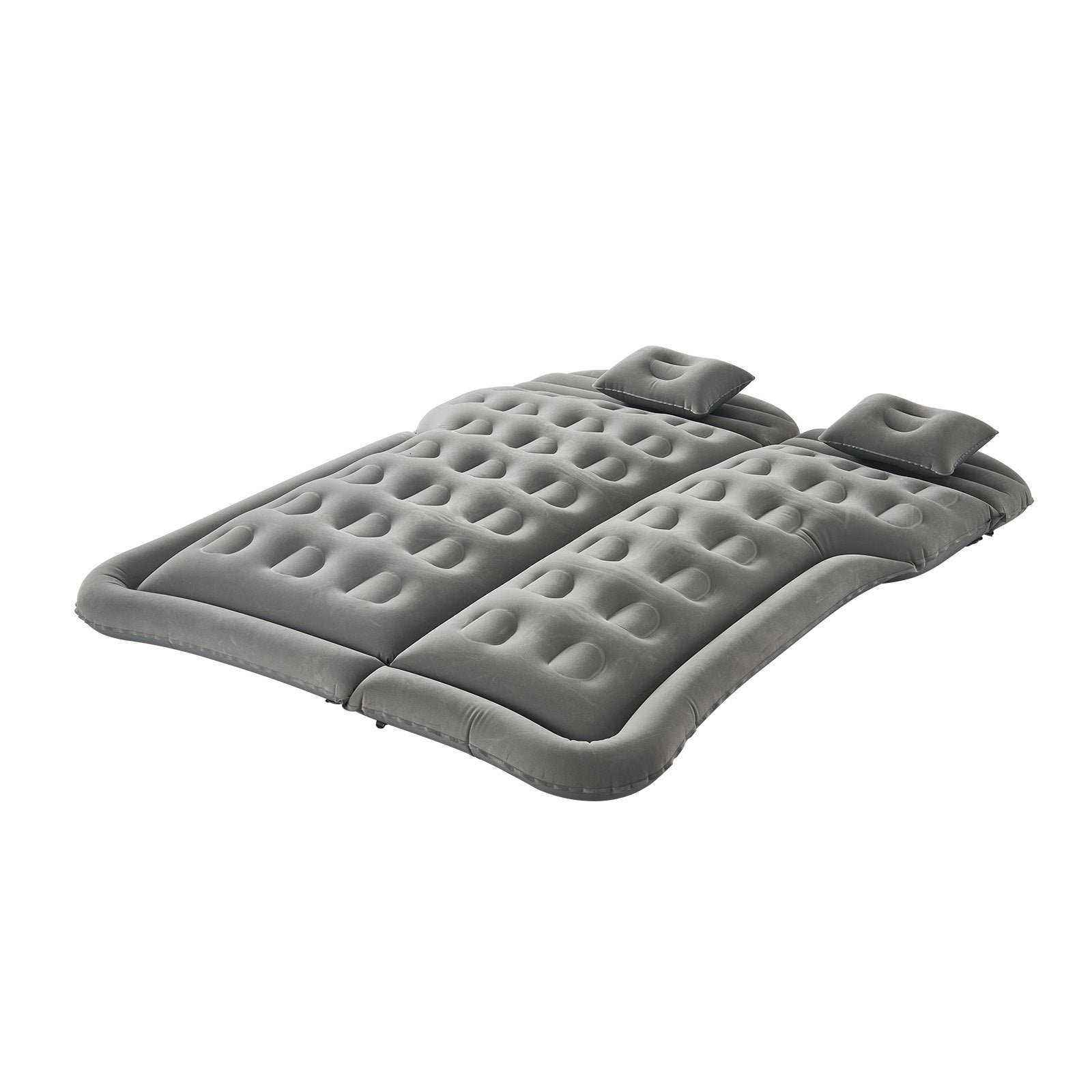 Car Air Mattress, Inflatable Car Camping Mattress, Flocking Thickened Travel Beds, Comfortable and Durable Portable Sleeping Pad with Air Pump, Nozzle, Carry Bag, Fits Most SUV MPV Sedan, Gray