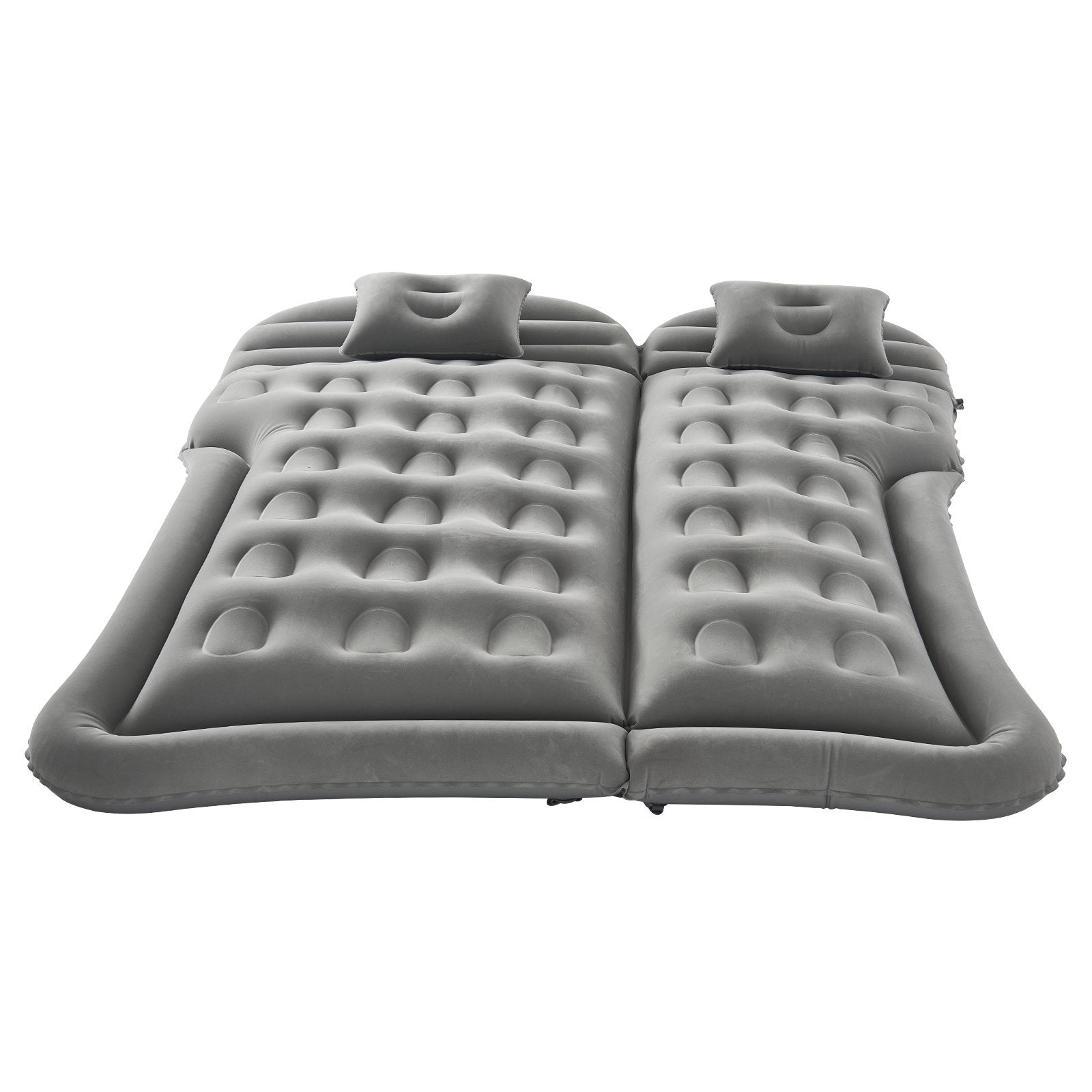 Car Air Mattress, Inflatable Car Camping Mattress, Flocking Thickened Travel Beds, Comfortable and Durable Portable Sleeping Pad with Air Pump, Nozzle, Carry Bag, Fits Most SUV MPV Sedan, Gray
