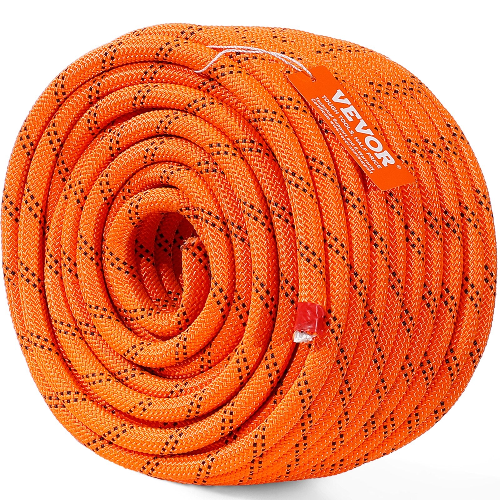Gym Equipment & Accessories: VEVOR Double Braided Polyester Rope, 12.7 mm x 36.57 m, 48 Strands, 35.58kN Breaking Strength Outdoor Climbing Rope, Arborist Rigging Rope for Rock Hiking Camping Swing Rappelling Rescue, Orange/Black