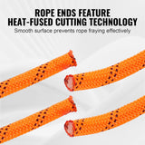 Gym Equipment & Accessories: VEVOR Double Braided Polyester Rope, 12.7 mm x 36.57 m, 48 Strands, 35.58kN Breaking Strength Outdoor Climbing Rope, Arborist Rigging Rope for Rock Hiking Camping Swing Rappelling Rescue, Orange/Black