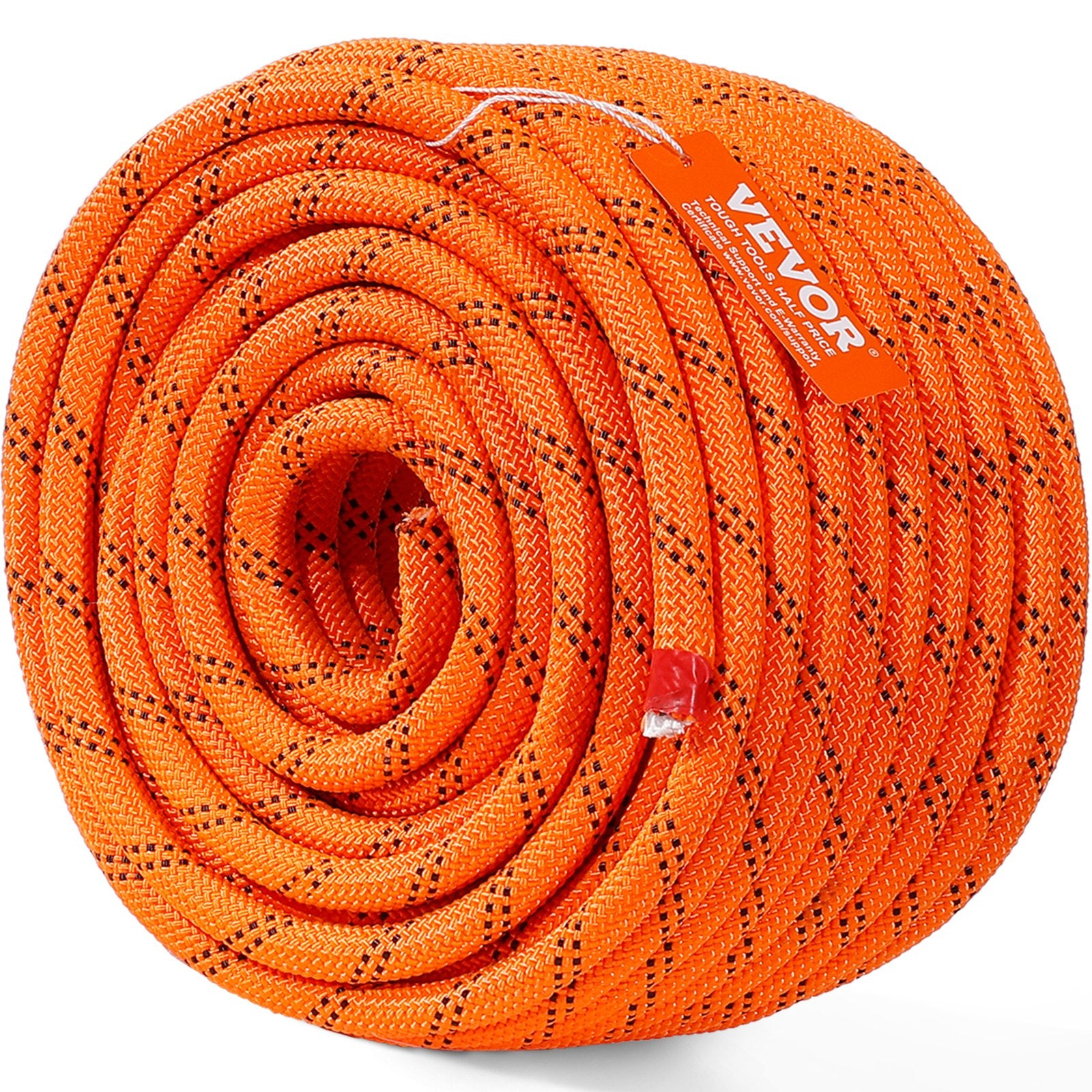 Gym Equipment & Accessories: VEVOR Double Braided Polyester Rope, 12.7 mm x 36.57 m, 48 Strands, 35.58kN Breaking Strength Outdoor Climbing Rope, Arborist Rigging Rope for Rock Hiking Camping Swing Rappelling Rescue, Orange/Black