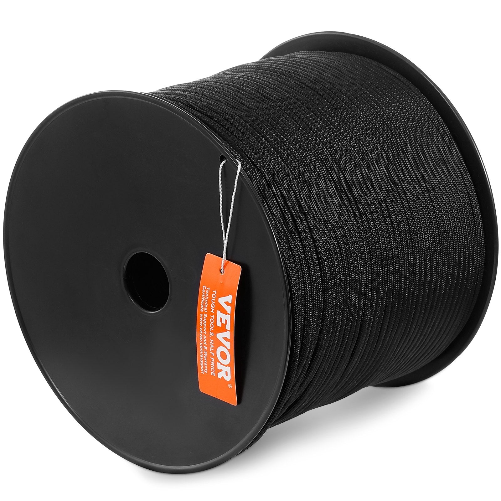 Gym Equipment & Accessories: VEVOR Braided Nylon Rope, 5 mm x 304.8 m, 32 Strands, 3.20kN Breaking Strength Outdoor Climbing Rope, Arborist Tree Climbing Rigging Rope Ideal for Rock Hiking Camping Swing Rappelling Rescue, Black