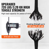 Gym Equipment & Accessories: VEVOR Braided Nylon Rope, 5 mm x 304.8 m, 32 Strands, 3.20kN Breaking Strength Outdoor Climbing Rope, Arborist Tree Climbing Rigging Rope Ideal for Rock Hiking Camping Swing Rappelling Rescue, Black