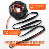 Wine & Champagne Hampers: VEVOR Synthetic Winch Rope, 12.7 mm x 28 m, 142.3 kN, Synthetic Winch Line Cable Rope with Protective Sleeve + Forged Winch Hook + Pull Strap, Universal Fit for SUV, Large Off-Road Vehicle, Truck