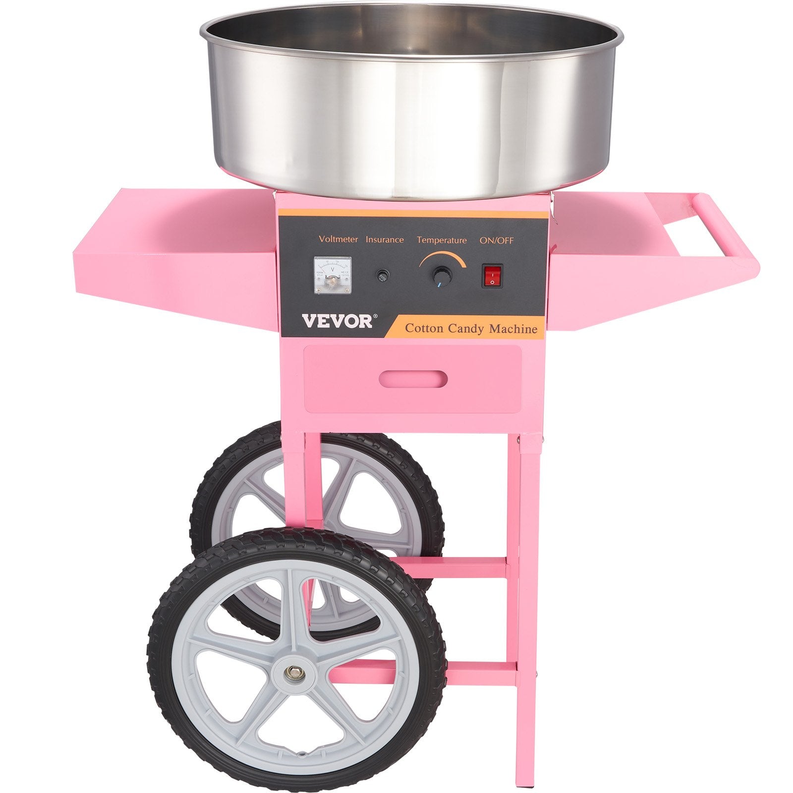 Commercial Cotton Candy Machine with Cart Sugar Floss Maker 1000W Party