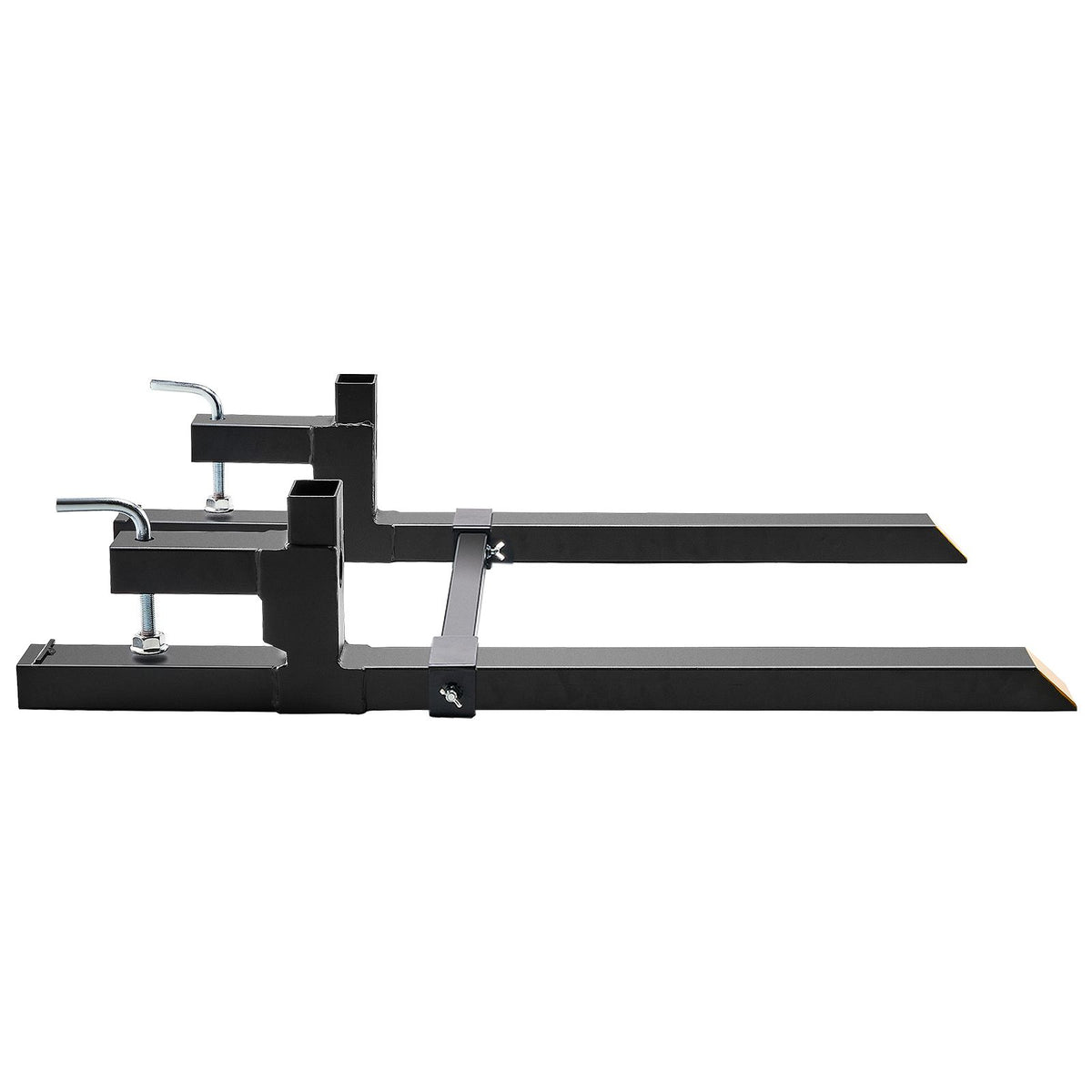 Pallet Forks, 907 kg Clamp on Pallet Forks, 1090 mm Total Length Tractor Bucket Forks with Adjustable Stabilizer bar, Heavy Duty Pallet Forks for Tractor Attachments, Skid Steer, Loader Bucket