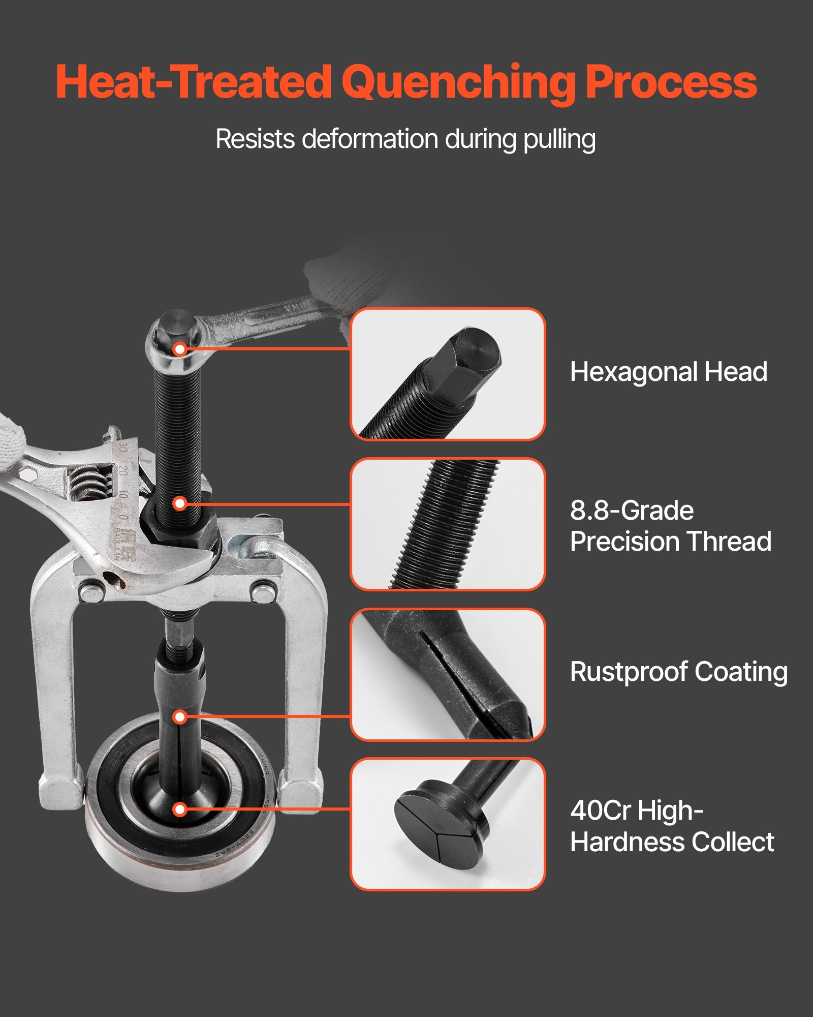 Automotive Repair & Speciality Tools: VEVOR Blind Hole Bearing Puller Set, 16-in-1 Inner Bearing Race and Seal Extractor Kit, 16 PCS Slide Hammer Pilot Insert Inner Internal Bearing Removal Tool Set with 10 Split Collets and Counterstay