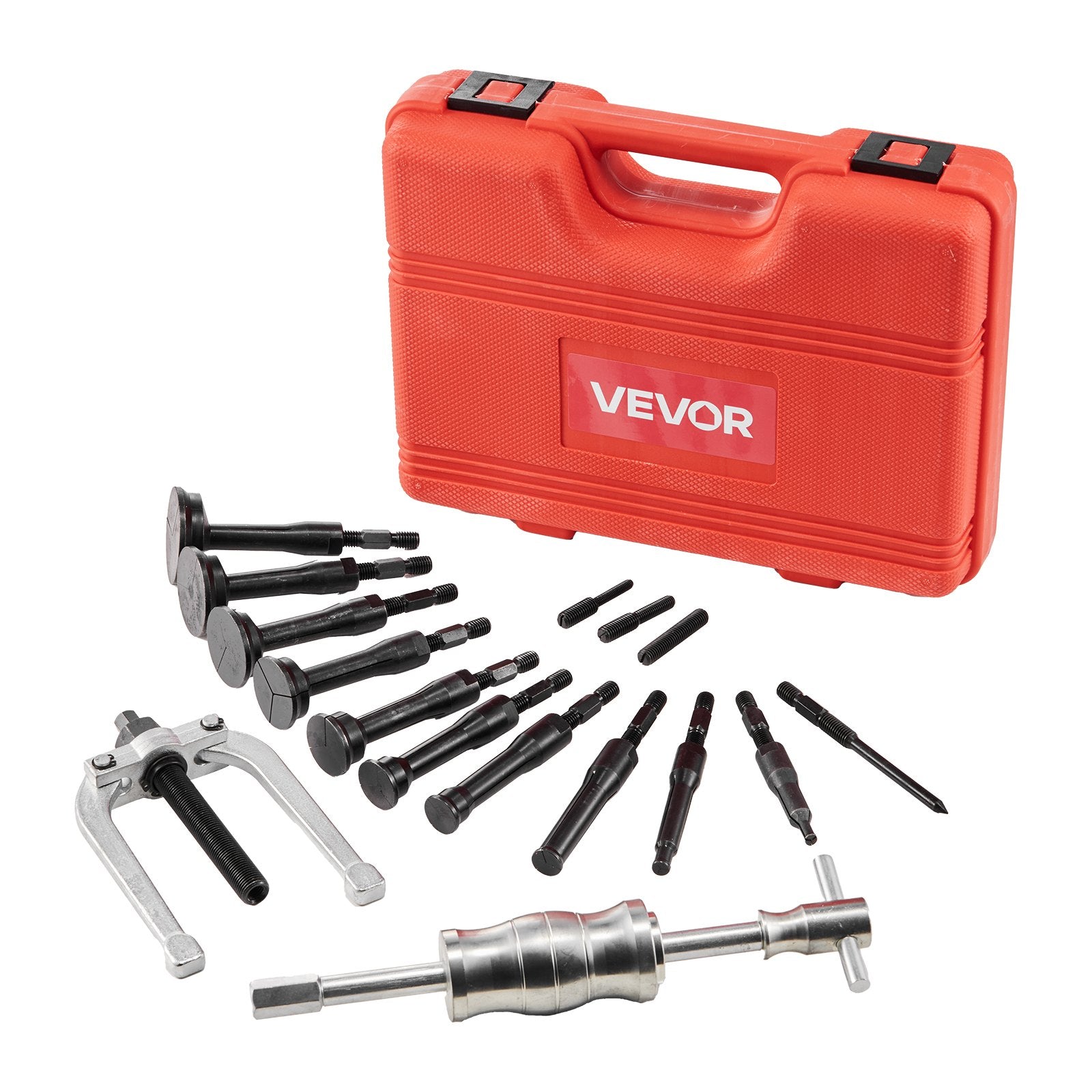 Automotive Repair & Speciality Tools: VEVOR Blind Hole Bearing Puller Set, 16-in-1 Inner Bearing Race and Seal Extractor Kit, 16 PCS Slide Hammer Pilot Insert Inner Internal Bearing Removal Tool Set with 10 Split Collets and Counterstay