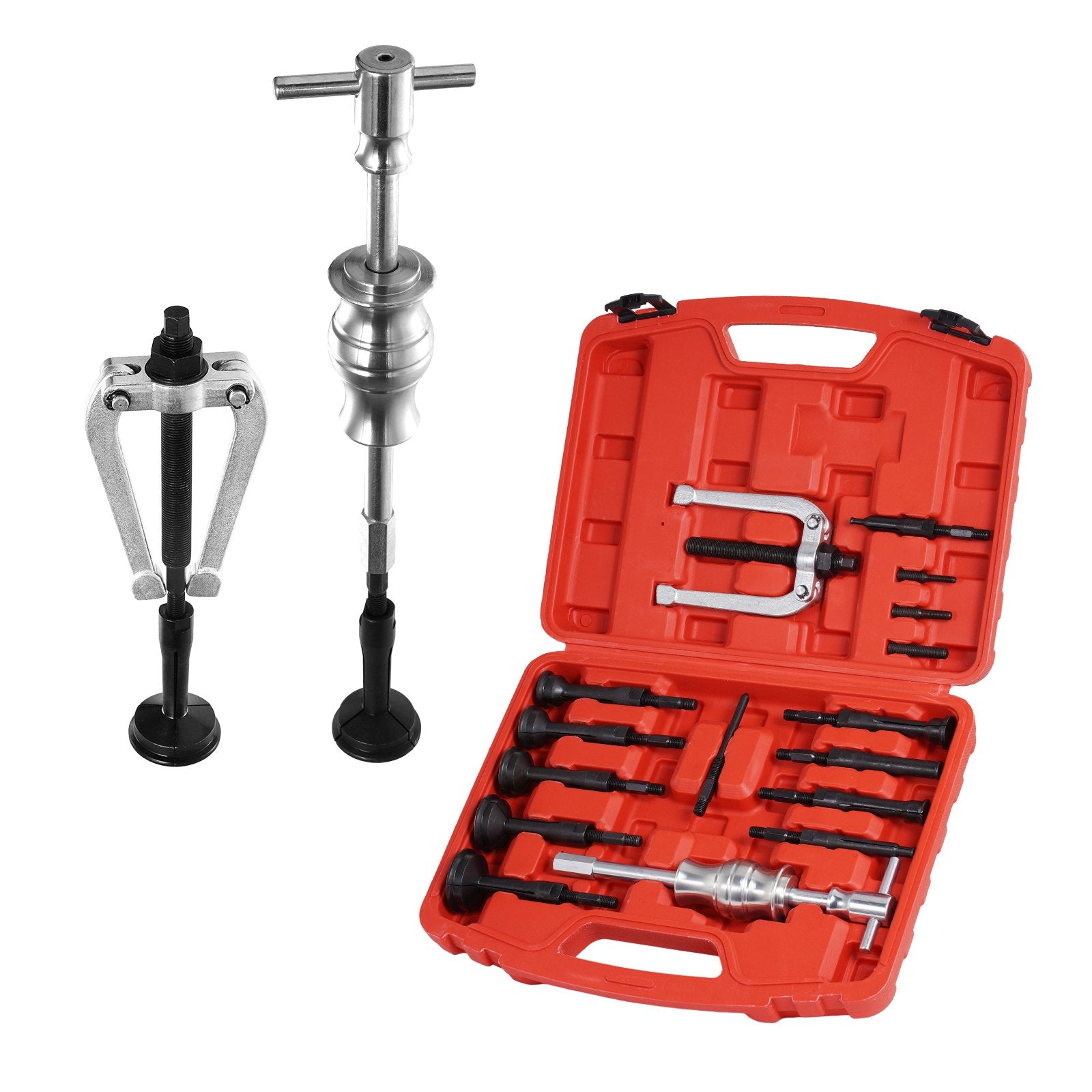Hand Tools: VEVOR Blind Hole Collet Bearing Race and Seal Puller Extractor Kit, Slide Hammer Pilot Insert Inner Internal Bearing Removal Tool Set, 10 Adjustable Collects and Counterstay, 16 PCS