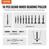 Hand Tools: VEVOR Blind Hole Collet Bearing Race and Seal Puller Extractor Kit, Slide Hammer Pilot Insert Inner Internal Bearing Removal Tool Set, 10 Adjustable Collects and Counterstay, 16 PCS