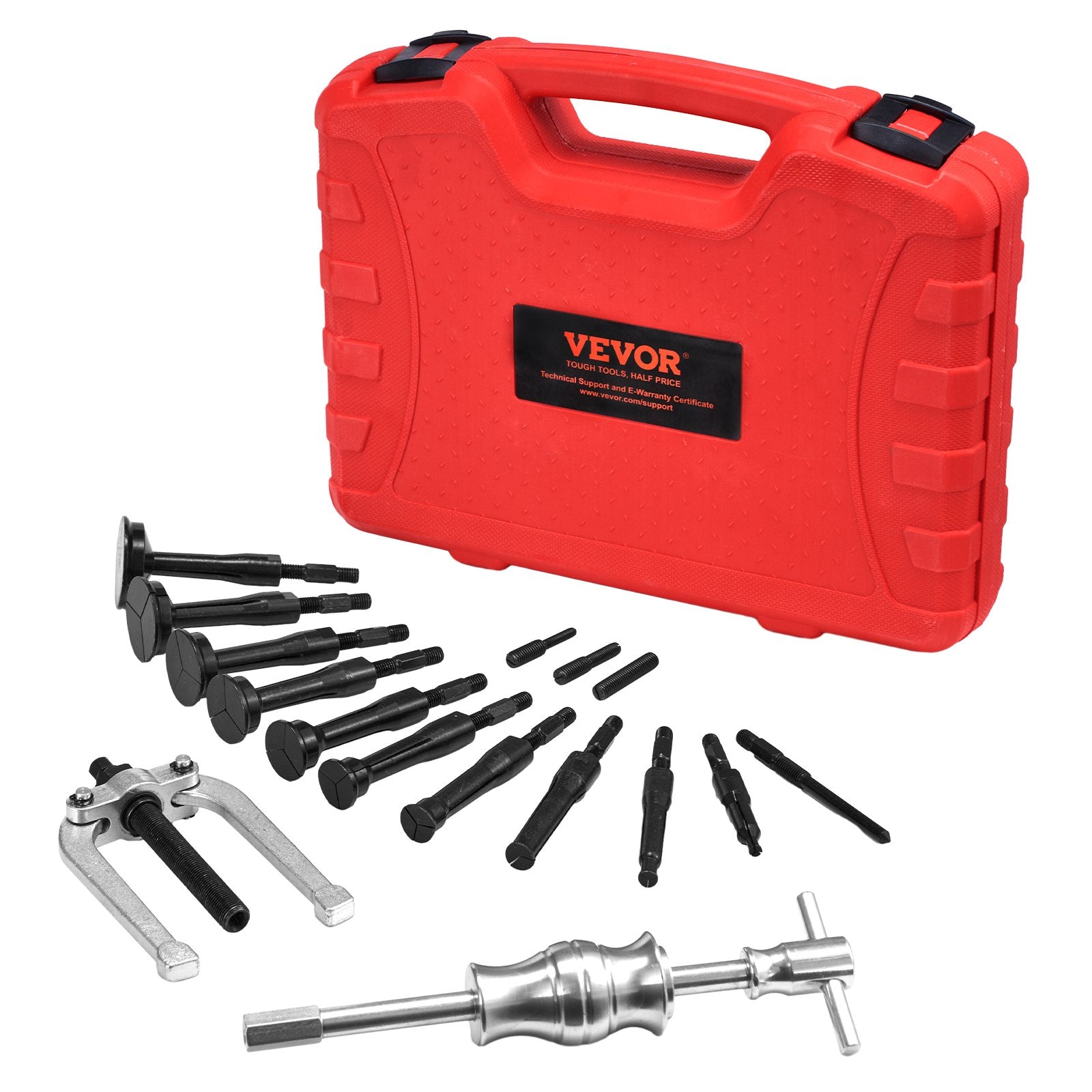 Hand Tools: VEVOR Blind Hole Collet Bearing Race and Seal Puller Extractor Kit, Slide Hammer Pilot Insert Inner Internal Bearing Removal Tool Set, 10 Adjustable Collects and Counterstay, 16 PCS