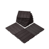 Dog Playpens & Gates: VEVOR Interlocking Deck Tiles, 10 Pack,12"x12" 10 sq. ft Plastic Waterproof Outdoor Flooring All Weather Use, Patio Floor Decking Covering Tiles for Porch Poolside Balcony Backyard, Dark Brown