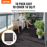 Dog Playpens & Gates: VEVOR Interlocking Deck Tiles, 10 Pack,12"x12" 10 sq. ft Plastic Waterproof Outdoor Flooring All Weather Use, Patio Floor Decking Covering Tiles for Porch Poolside Balcony Backyard, Dark Brown