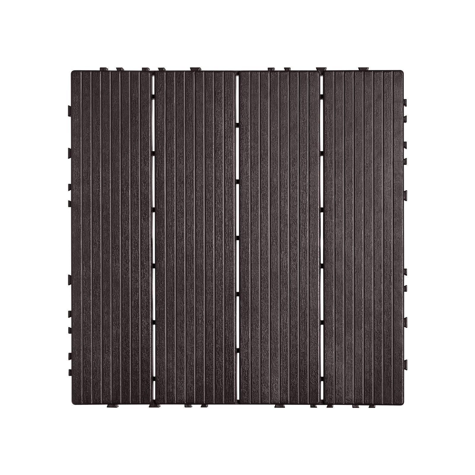 Dog Playpens & Gates: VEVOR Interlocking Deck Tiles, 10 Pack,12"x12" 10 sq. ft Plastic Waterproof Outdoor Flooring All Weather Use, Patio Floor Decking Covering Tiles for Porch Poolside Balcony Backyard, Dark Brown