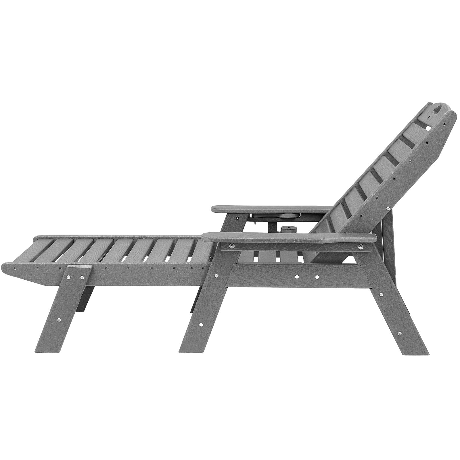 Outdoor Chairs: VEVOR Outdoor Chaise Lounge Chair 6 Positions Reclining Patio Bench Lounger Gray
