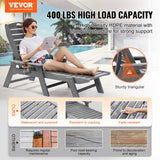 Outdoor Chairs: VEVOR Outdoor Chaise Lounge Chair 6 Positions Reclining Patio Bench Lounger Gray