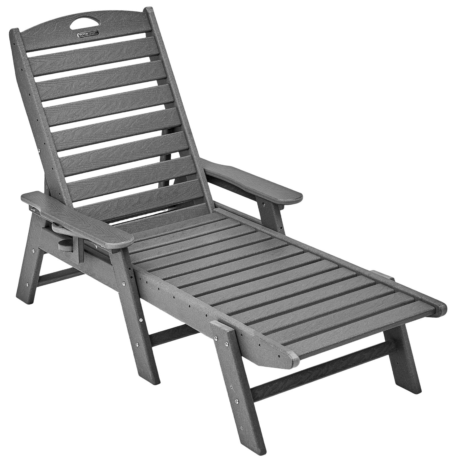 Outdoor Chairs: VEVOR Outdoor Chaise Lounge Chair 6 Positions Reclining Patio Bench Lounger Gray