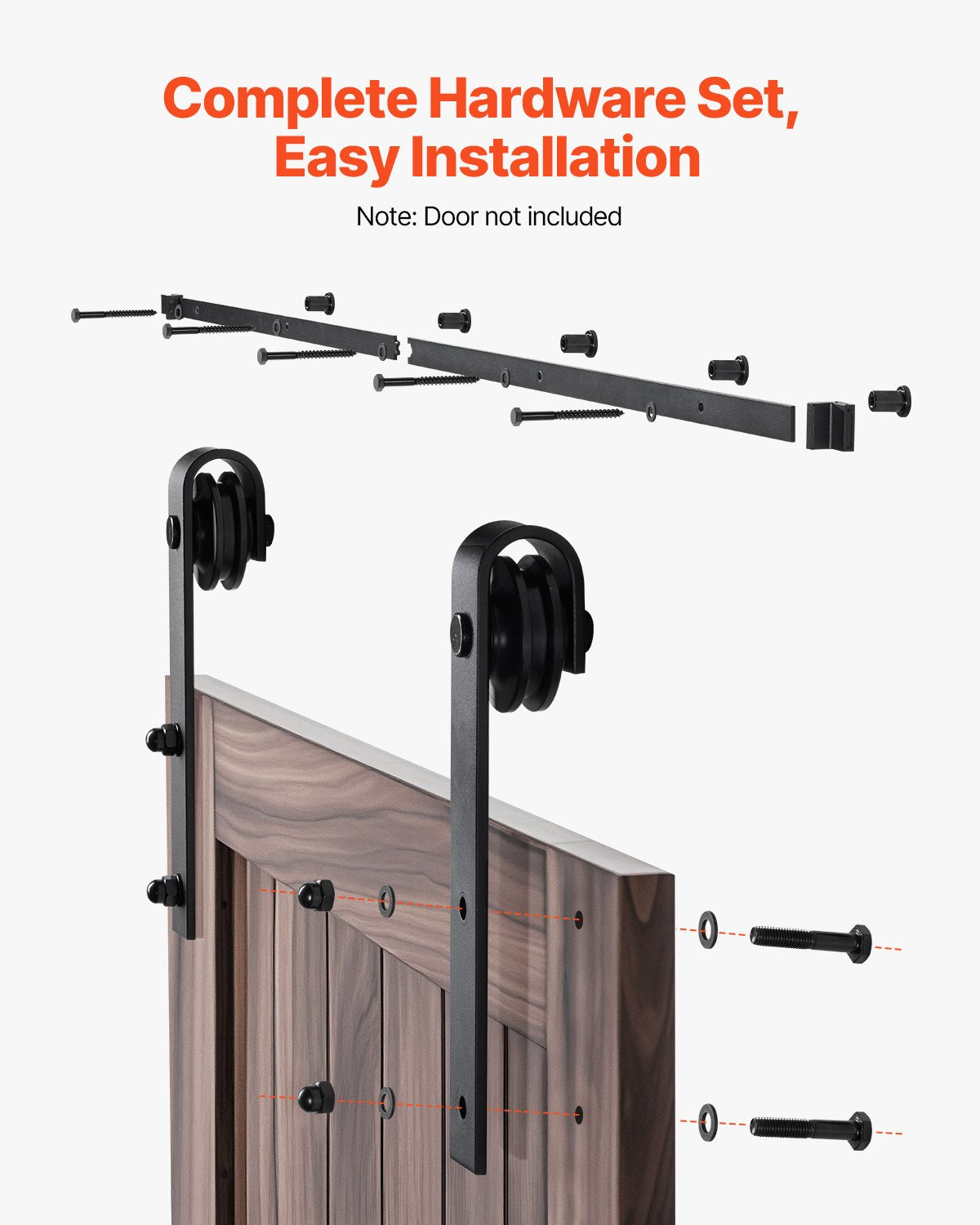 Gardening Accessories: VEVOR 1830 mm Sliding Barn Door Hardware Kit for Single Sliding Barn Door Black