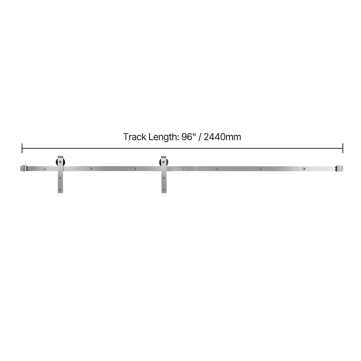 8FT Sliding Barn Door Hardware Kit, 330 LBS Weight Capacity, Compatible with 42 to 48 Inches Width & 1-3/8 to 1-3/4 Inches Thickness Single Sliding Barn Door, Durable Track & J-shape Roller