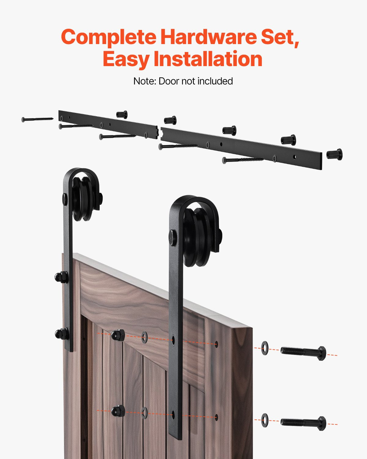 Gardening Accessories: VEVOR 1500 mm Sliding Barn Door Hardware Kit for Single Sliding Barn Door Black
