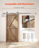 Audio Accessories: VEVOR 2000 mm Sliding Barn Door Hardware Kit for Single Sliding Barn Door Silver