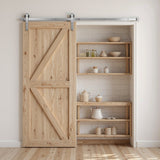 Audio Accessories: VEVOR 2000 mm Sliding Barn Door Hardware Kit for Single Sliding Barn Door Silver