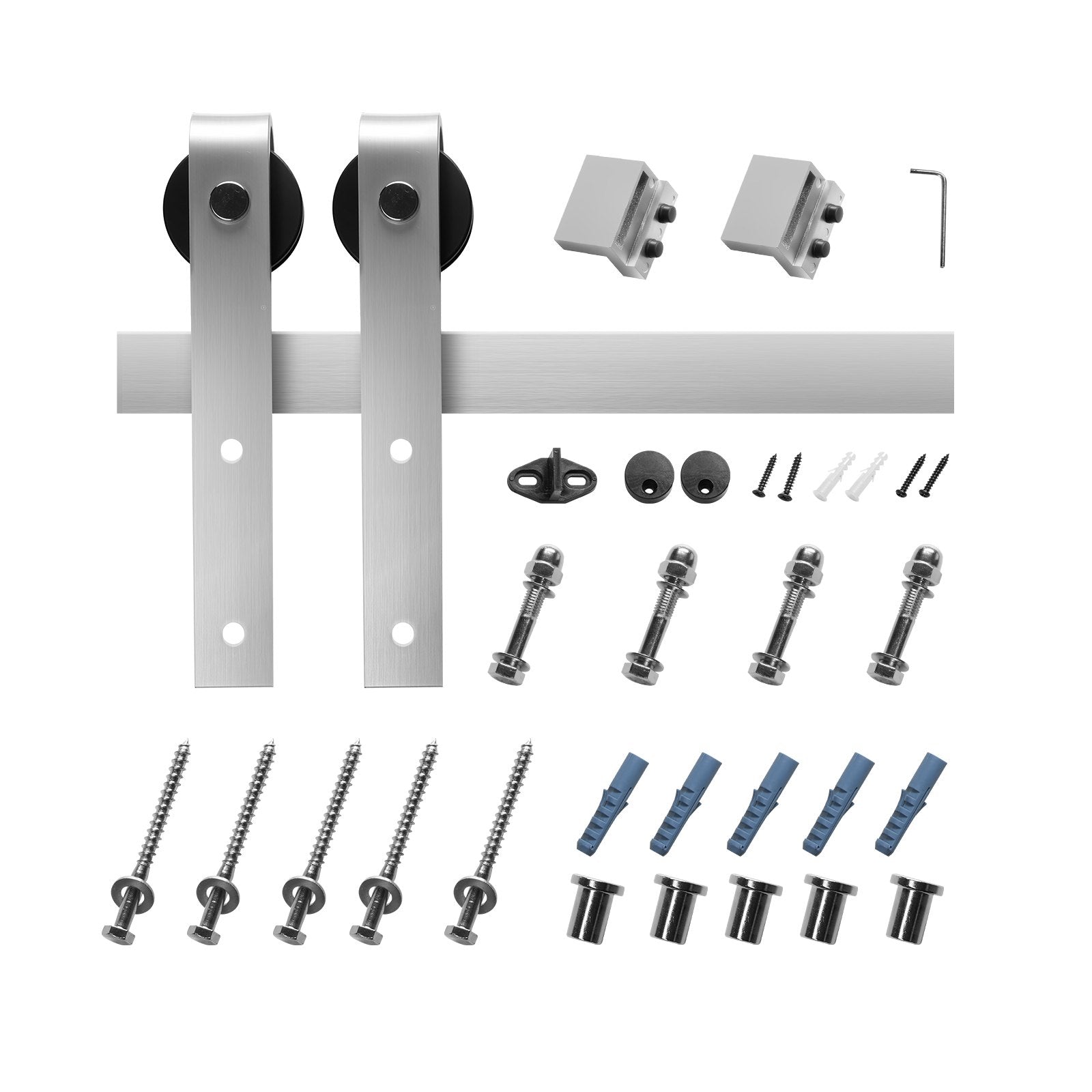 Audio Accessories: VEVOR 2000 mm Sliding Barn Door Hardware Kit for Single Sliding Barn Door Silver
