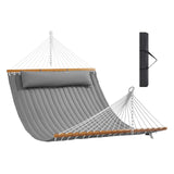 Tents: VEVOR Double Quilted Fabric Hammock, 12 FT Double Hammock with Hardwood Spreader Bars, 2 Person Quilted Hammock with Detachable Pillow and Chains for Camping Outdoor Patio Yard Beach, 480 lbs Capacity