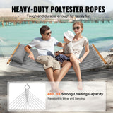 Tents: VEVOR Double Quilted Fabric Hammock, 12 FT Double Hammock with Hardwood Spreader Bars, 2 Person Quilted Hammock with Detachable Pillow and Chains for Camping Outdoor Patio Yard Beach, 480 lbs Capacity