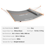 Tents: VEVOR Double Quilted Fabric Hammock, 12 FT Double Hammock with Hardwood Spreader Bars, 2 Person Quilted Hammock with Detachable Pillow and Chains for Camping Outdoor Patio Yard Beach, 480 lbs Capacity