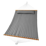 Tents: VEVOR Double Quilted Fabric Hammock, 12 FT Double Hammock with Hardwood Spreader Bars, 2 Person Quilted Hammock with Detachable Pillow and Chains for Camping Outdoor Patio Yard Beach, 480 lbs Capacity