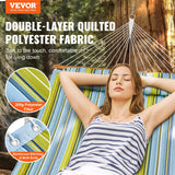 Tents: VEVOR Double Quilted Fabric Hammock, 12 FT Double Hammock with Hardwood Spreader Bars, 2 Person Quilted Hammock with Detachable Pillow and Chains for Camping Outdoor Patio Yard Beach, 480 lbs Capacity