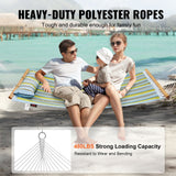 Tents: VEVOR Double Quilted Fabric Hammock, 12 FT Double Hammock with Hardwood Spreader Bars, 2 Person Quilted Hammock with Detachable Pillow and Chains for Camping Outdoor Patio Yard Beach, 480 lbs Capacity