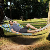 Tents: VEVOR Double Quilted Fabric Hammock, 12 FT Double Hammock with Hardwood Spreader Bars, 2 Person Quilted Hammock with Detachable Pillow and Chains for Camping Outdoor Patio Yard Beach, 480 lbs Capacity