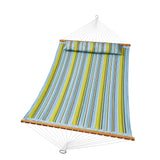 Tents: VEVOR Double Quilted Fabric Hammock, 12 FT Double Hammock with Hardwood Spreader Bars, 2 Person Quilted Hammock with Detachable Pillow and Chains for Camping Outdoor Patio Yard Beach, 480 lbs Capacity