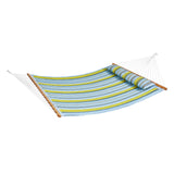 Tents: VEVOR Double Quilted Fabric Hammock, 12 FT Double Hammock with Hardwood Spreader Bars, 2 Person Quilted Hammock with Detachable Pillow and Chains for Camping Outdoor Patio Yard Beach, 480 lbs Capacity