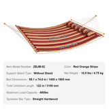 Tents: VEVOR Double Quilted Fabric Hammock, 12 FT Double Hammock with Hardwood Spreader Bars, 2 Person Quilted Hammock with Detachable Pillow and Chains for Camping Outdoor Patio Yard Beach, 480 lbs Capacity