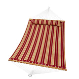 Tents: VEVOR Double Quilted Fabric Hammock, 12 FT Double Hammock with Hardwood Spreader Bars, 2 Person Quilted Hammock with Detachable Pillow and Chains for Camping Outdoor Patio Yard Beach, 480 lbs Capacity