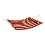 Tents: VEVOR Double Quilted Fabric Hammock, 12 FT Double Hammock with Hardwood Spreader Bars, 2 Person Quilted Hammock with Detachable Pillow and Chains for Camping Outdoor Patio Yard Beach, 480 lbs Capacity
