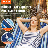 Tents: VEVOR Double Quilted Fabric Hammock, 12 FT Double Hammock with Hardwood Spreader Bars, 2 Person Quilted Hammock with Detachable Pillow and Chains for Camping Outdoor Patio Yard Beach, 480 lbs Capacity