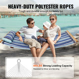 Tents: VEVOR Double Quilted Fabric Hammock, 12 FT Double Hammock with Hardwood Spreader Bars, 2 Person Quilted Hammock with Detachable Pillow and Chains for Camping Outdoor Patio Yard Beach, 480 lbs Capacity