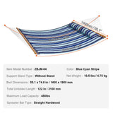 Tents: VEVOR Double Quilted Fabric Hammock, 12 FT Double Hammock with Hardwood Spreader Bars, 2 Person Quilted Hammock with Detachable Pillow and Chains for Camping Outdoor Patio Yard Beach, 480 lbs Capacity