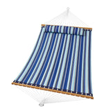Tents: VEVOR Double Quilted Fabric Hammock, 12 FT Double Hammock with Hardwood Spreader Bars, 2 Person Quilted Hammock with Detachable Pillow and Chains for Camping Outdoor Patio Yard Beach, 480 lbs Capacity