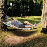 Tents: VEVOR Double Quilted Fabric Hammock, 12 FT Double Hammock with Hardwood Spreader Bars, 2 Person Quilted Hammock with Detachable Pillow and Chains for Camping Outdoor Patio Yard Beach, 480 lbs Capacity