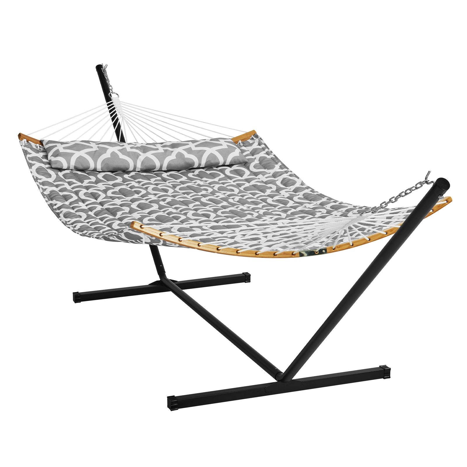 Tents: VEVOR Two Person Hammock with Stand Included, Double Hammock with Curved Spreader Bar and Detachable Pillow and Portable Carrying Bag, Perfect for Outdoor Freestanding Hammock, 480lb Capacity